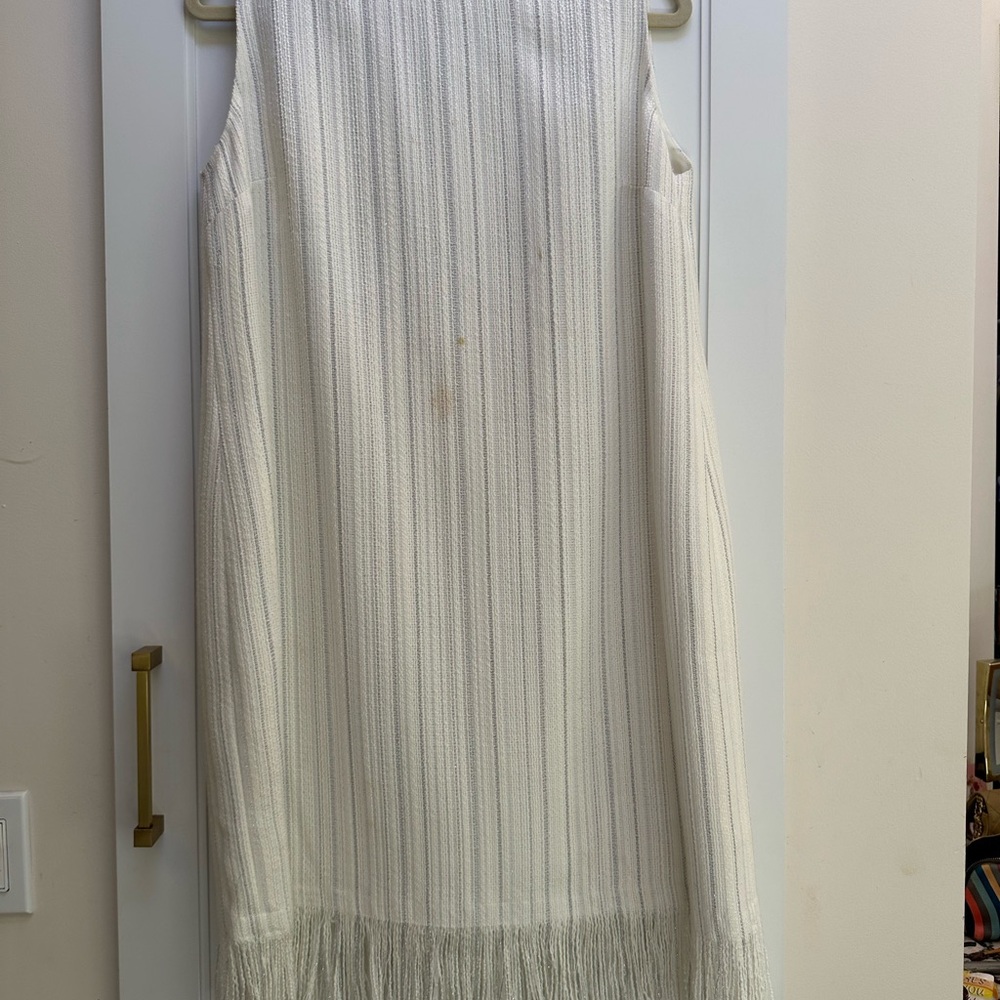 Karl Lagerfeld Cream and Silver Textured Dress